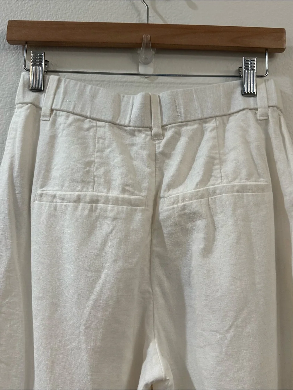 Abercrombie & Fitch Sloane Linen-Blend Tailored Wide Leg Pant White Size XS - Picture 8 of 13